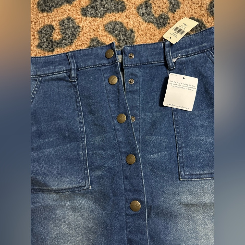 L. L. Bean Button Up Jean Skirt